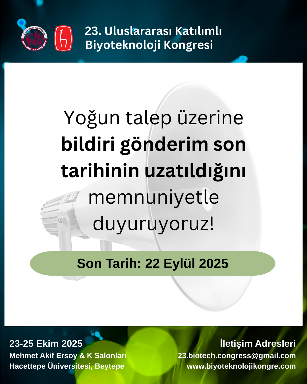 Bildiri gönderimi uzatıldı